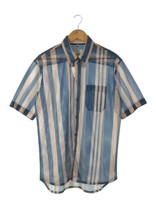 OAMC(OVER ALL MASTER CLOTH)◆半袖シャツ/M/ポリエステル/BLU/ストライプ/OAMQ602568