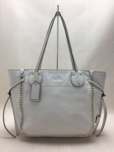 COACH◆トートバッグ_オールレザー/レザー/WHT