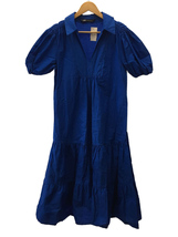 ZARA◆半袖ワンピース/M/コットン/BLU/無地/0387/158/829/OVERSIZE POPLIN DRES_画像1