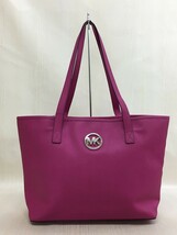 MICHAEL KORS◆トートバッグ/PVC/PNK/無地_画像1