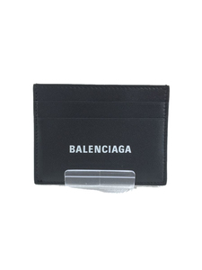 BALENCIAGA◆バレンシアガ/カードケース/レザー/BLK/無地/メンズ/594309・1090・ｖ・584046