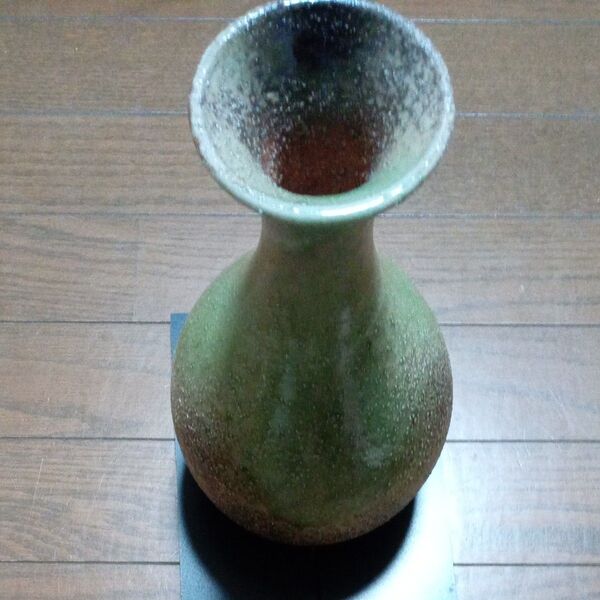 信楽焼 花瓶 三彩作