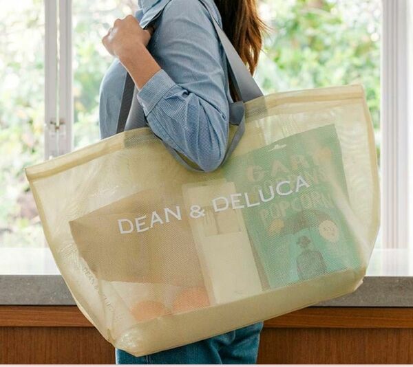 DEAN&DELUCA メッシュトートバッグ　シトラスイエロー　BIGサイズ正規品