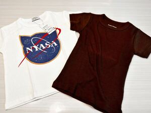 (送料無料)新品未使用品 キッズ・男の子 Tシャツ & ニット半袖Tシャツ 2枚セット☆サイズ 110 胸囲53〜59㎝☆素材 ポリエステル65%綿35%