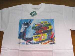 新品　激レア　希少　当時物　タグ付　アイルトン　セナ　Tatsu Nakatsu　エンジン始動　Tシャツ　Lサイズ　白　F1　モータースポーツ　