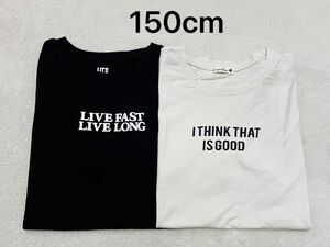 UNIQLO BRANSHES Tシャツ 2点セット 150cm 半袖 黒 白 ユニクロ ブランシェス UT 