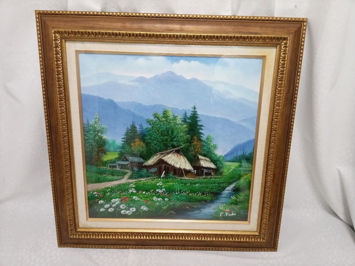油彩風景画 キャンバスのみ 八幡学園寄贈作品 サイン 印譜有り AF 激安