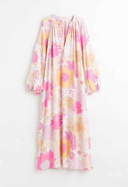 H&M★新品 NEW ロングドレス サマーワンピ リゾート Lラインワンピース