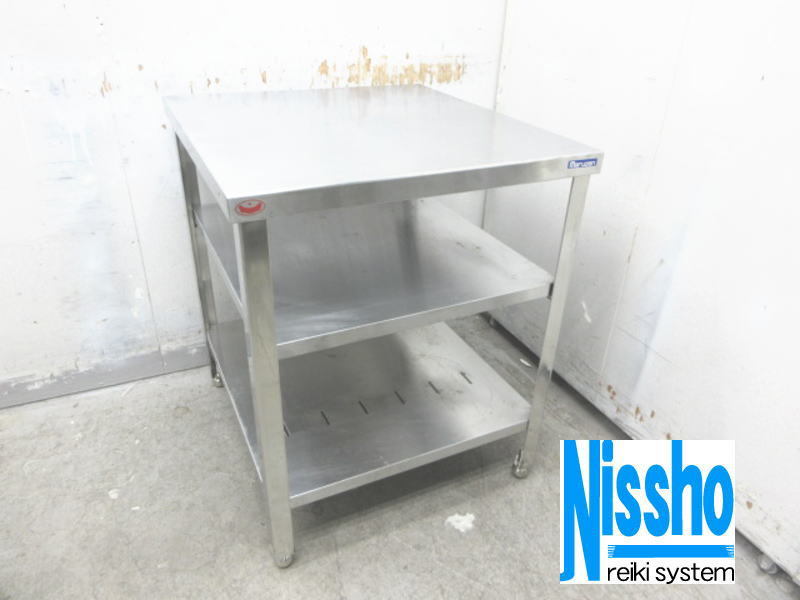 □中古ステンレス作業台・ドーリー付・600×600×900(mm)・中古・厨房