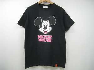 Tony TaizSun トニータイズサン Tシャツ 半袖 ディズニー MICKEY MOUSE ミッキーマウス プリント 黒 ブラック サイズM