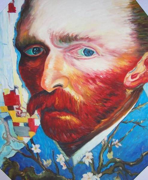 ◆Modern Art◆Hand-painted☆Oil painting☆F20 size Self-Portrait Van Gogh/Reproduction☆, Painting, Oil painting, Abstract painting