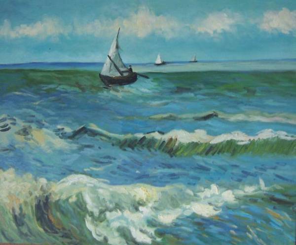 ◆Arte moderno◆Escritura a mano☆Pintura al óleo☆No.F20☆Van Gogh El mar de Sainte-Marie ☆Compra inmediata disponible/copia, cuadro, pintura al óleo, otros