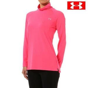 ★新品★アンダーアーマー UNDER ARMOUR スポーツインナー HEATGEAR ARMOUR LSモック トレーニング L ピンク pink 長袖 タートルネック