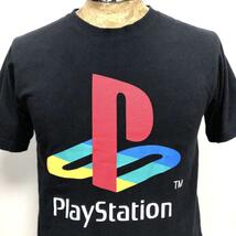 M 美品 PLAYSTATION プレイステーション 黒 Tシャツ ビッグロゴプリント プレステ ゲーム 企業 ソニー SONY 古着 ゲーマー eスポーツ y2k_画像1