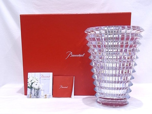 バカラ Baccarat アイベース　花瓶 Mサイズ　箱付　クリスタル　2103568 【中古品】【程度A+】【極上美品】