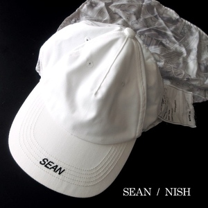 【SEAN ショーン / NISH ニッシュ】新品 8800円 キャップ ホワイト ユニセックス!!　男女均可