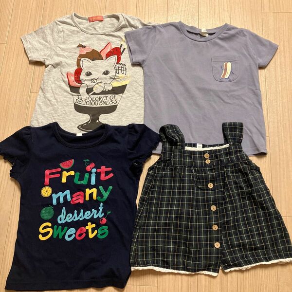 Tシャツ 半袖Tシャツ　女の子　保育園　遊び着　春夏　ノースリーブシャツ　４枚