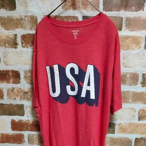 アメリカ古着 GAP ギャップ プリントTシャツ USAサイズM レッド us古着