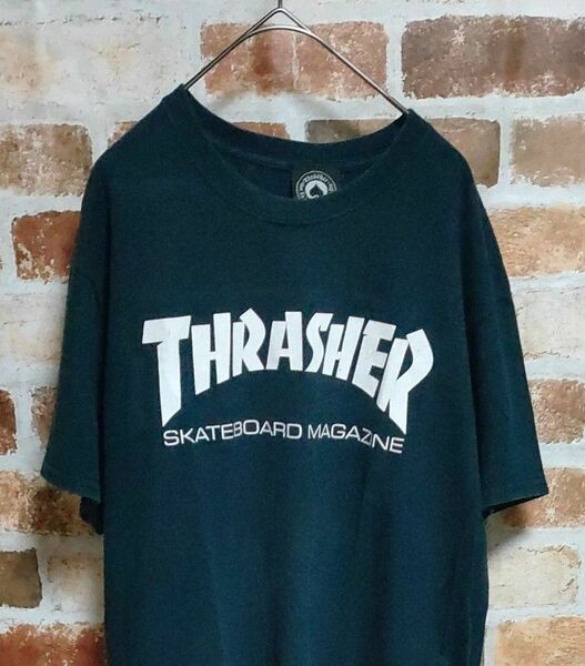 THRASHERスラッシャー ストリート スケーター プリントTシャツ ブラック 定番サイズM