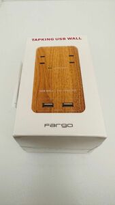 【未開封未使用品】Fargo 壁さしタイプ 電源タップ TAPKING USB WALLベージュウッド AC2個口 USB2ポート