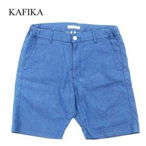 KAFIKA カフィカ 春夏 USED加工 インディゴ★ ハーフ デニム ショート パンツ Sz.2　メンズ 日本製　C3B02155_5#P