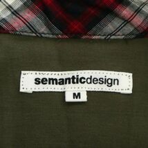 semantic design セマンティック デザイン 春夏 バック刺繍★ 襟ワイヤー 7分袖 ミリタリー ワーク シャツ Sz.M　メンズ　C3T05033_6#A_画像6