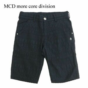 MCD more core division エムシーディー 春夏 ロゴ刺繍★ ジャガード ストレッチ ハーフ ショート パンツ Sz.XL　メンズ 黒　C3B02251_6#P