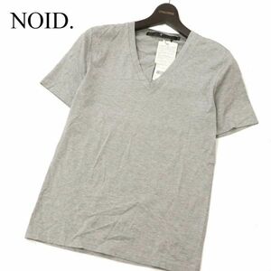 【新品 未使用】 NOID. ノーアイディー 春夏 半袖 Vネック カットソー Tシャツ Sz.2　メンズ グレー　C3T05584_6#D