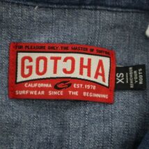 GOTCHA ガッチャ 通年 【ロゴ 刺繍 立体】 長袖 ウエスタン デニム シャツ Sz.XS　メンズ サーフ　C3T05743_6#C_画像6