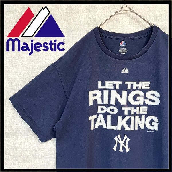 マジェスティック Tシャツ 半袖カットソー ニューヨークヤンキース クルーネック 野球 メンズ 古着 ビンテージ ヴィンテージ