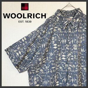 【美品】90's ウールリッチ フィッシングシャツ 半袖 メンズ 古着 ヴィンテージ 2XL USA製