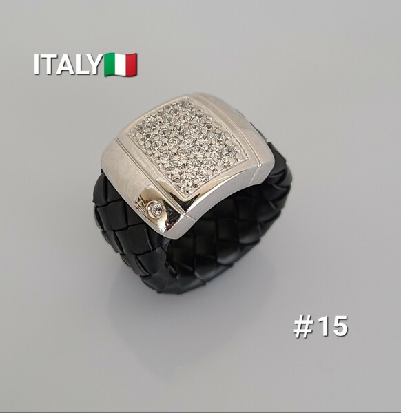 ☆限定販売☆イタリア製 シルバーリング キュービックジルコニア ラバー silver925