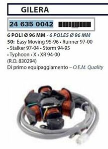 RMS 24635 0040 after market departure electro- ( stator coil ) 50 VESPA ET2