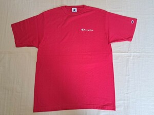 ■【状態良】90’s～♪VINTAGE USA製 Champion (チャンピオン) ロゴプリント Tシャツ 肉厚コットン 目付き ピンク系 【L～XLサイズ相当】■