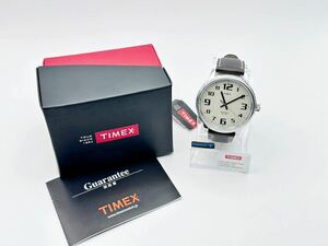 5-24 未使用 タイメックス TIMEX ビッグ イージー リーダー ホワイト T28201 メンズ レザー 革ベルト アナログ 腕時計 ⑤