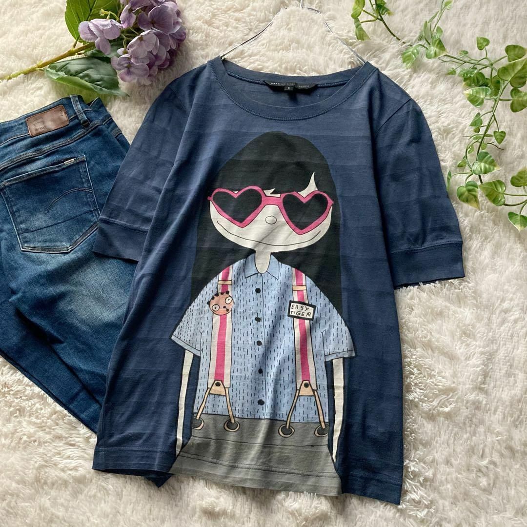 美品 シルク製 MARC JACOBS マークジェイコブス 半袖ワンピース 襟袖