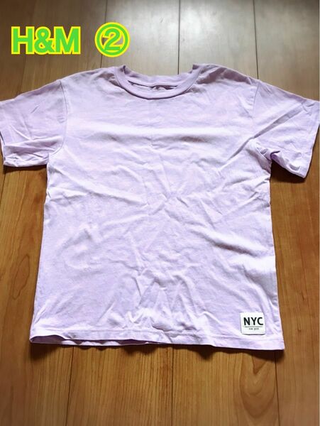 H&M 紫色　Tシャツ 140