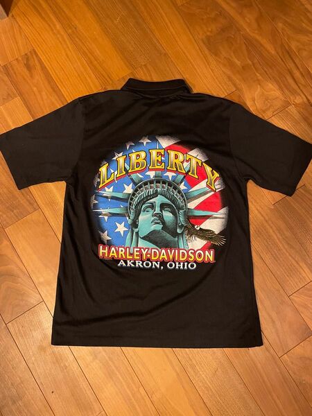 90sハーレーUSA製ポロシャツ ヴィンテージHARLEY-DAVIDSON Tシャツ インディアンモトサイクル アメカジ