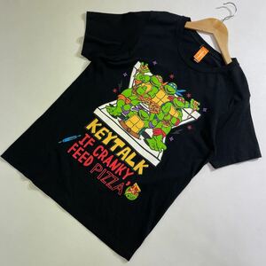 71 nickelodeon ニコロデオン NINJA TURTLES ニンジャ タートルズ クルーネック 半袖 Tシャツ KEYTALK アメコミ ブラック サイズM 30618P