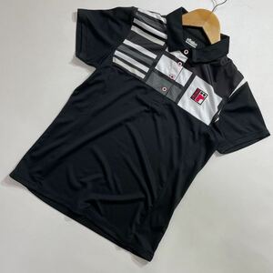 71 roche low che stretch polo-shirt with short sleeves Logo badge speed . tennis sports bra k black size L lady's 30624P