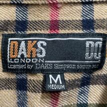 56 DAKS LONDON ダックス ロンドン ウール ハウスチェック 長袖 シャツ ネルシャツ ポケット サイズM レディース 30626K_画像3