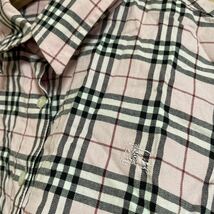 バーバリーロンドン　ピンク　ノバチェック　バーバリーチェック　半袖シャツ　半袖ブラウス　L_画像2