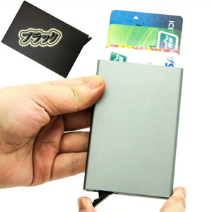 カードケース 磁気防止 スキミング防止 アルミ スライド式 クレジット カード入れ ブラック 送料無料