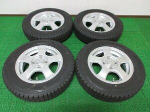 T297【送料無料】145/80R13 超溝高 9分山 スタッドレス WINTERMAXX WM02 ♪ 21年製 ホイールセット 4本 激安 ムーヴ コンテ タント モコ 等