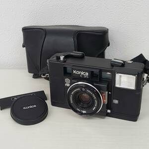 0626-202□コニカ C35 AF ブラックボディ ケース付き コンパクト フィルムカメラ KONICA HEXNON 38mm F2.8 動作未確認 ジャンク