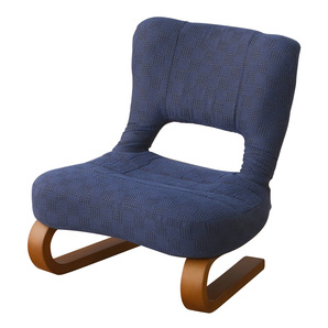 座椅子 布張りブルー色 ザイス チェア リクライニングチェア あぐら座椅子 リクライニング 背もたれ付き 正座椅子の画像1