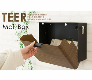 期間限定特別価格　ポスト　郵便受け　メールボックス TEER（ティール）　ブラウン色