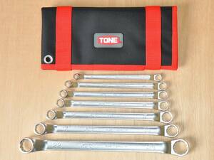 ★TONE 布袋 BNRM7L 大 KTC ロング メガネレンチ 7本 セット★トネ ツールロール ツールバック ツールケース 車載工具♪