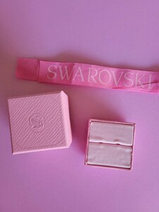 送料無料・未使用・SWAROVSKI(^O^)ピンク・リボン・リング・ケースセット