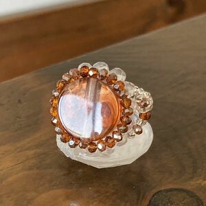 12-14 number beads ring ring amber color. marble beads. ring 
